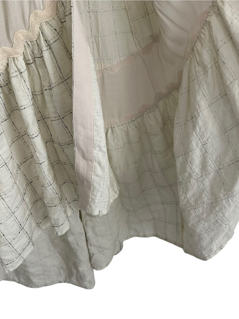 Anthropologie Womens Raissa A-Line Button Front Midi Skirt Sz Medium Beige Boho - Picture 8 of 13